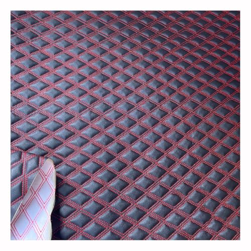 Lederkonzept Gesteppt Stoff Meterware Wildleder-Imitat Kaschiert Karo Polsterstoff Möbelstoff Für Schleifen-Ohrringe,(Black,1.6X1m) von HYBMRQVD