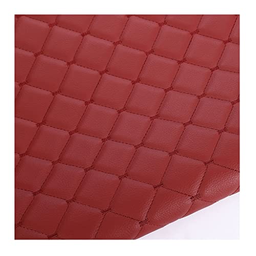 Möbelstoff Premium Bezugsstoff Kunstleder PU Premium Qualität Polsterstoff,Lederkonzept Kunstleder Polsterstoff Gesteppt Kaschiert Möbelstoff Dekostoff 1.6×1m(Red,1.6x3m) von HYBMRQVD