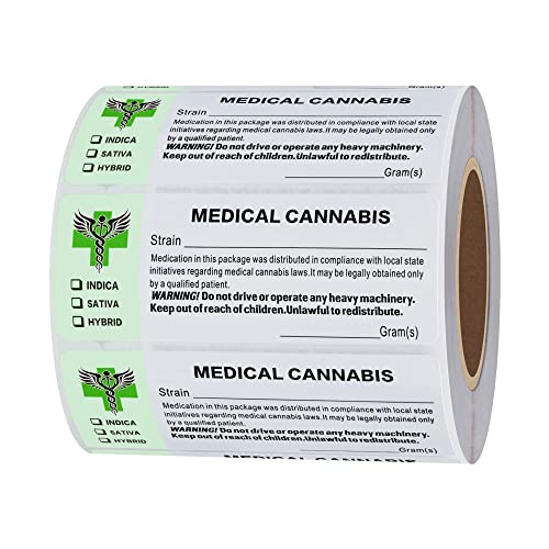 Hylabelest Generische medizinische Strain RX-Etiketten, staatliche konforme medizinische Topfetiketten (Typ 1) von HYBSK