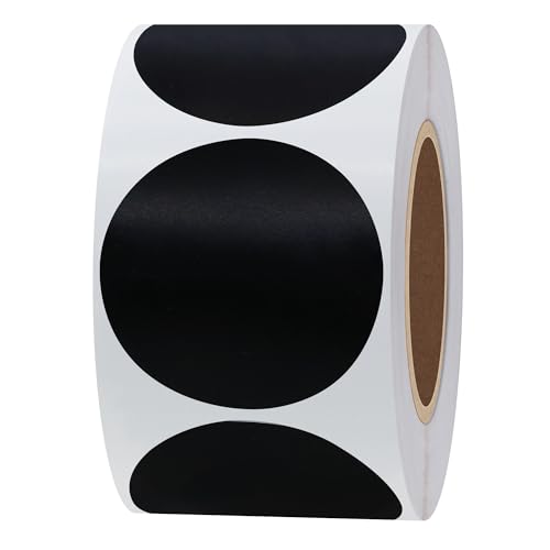Hylabelest 38 mm runde Papieraufkleber, Etiketten Verpackungsdichtungen, Handwerk, Hochzeit, Etikett, Topper-Etiketten, 500 Pro Rolle 1 roll (schwarz) von HYBSK
