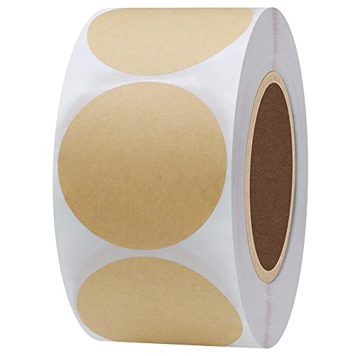 Hylabelest 38 mm runde Papieraufkleber, Etiketten Verpackungsdichtungen, Handwerk, Hochzeit, Etikett, Topper-Etiketten, 500 Pro Rolle 1 roll (Kraft) von HYBSK