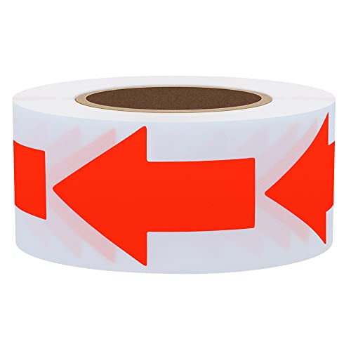 Hylabelest Fluoreszenz-rote Pfeilaufkleber, insgesamt 500 Etiketten pro Rolle (fluoreszierendes Rot) von HYBSK