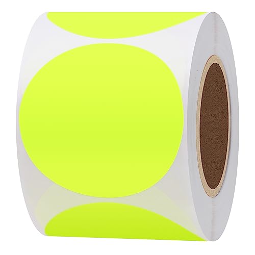 Hybsk Farbe Codierung Dot Etiketten 25 mm, rund, natur Papier Aufkleber selbstklebend Label 300 Pro Rolle Fluoreszierende gelb von HYBSK