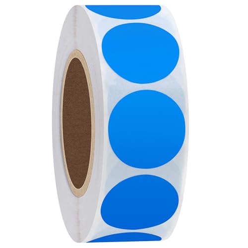 Hylabelest Farbkodierungs-Etiketten, 25 mm, rund, Naturpapier, blaue Aufkleber, Klebeetiketten (blau) von HYBSK