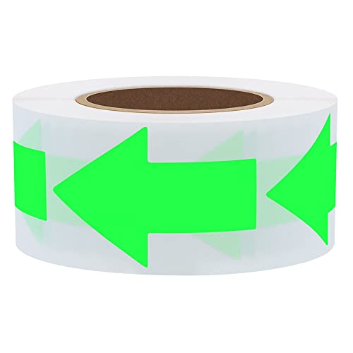 Hylabelest Fluoreszenz-grüne Pfeilaufkleber, insgesamt 500 Etiketten pro Rolle (fluoreszenzgrün) von HYBSK