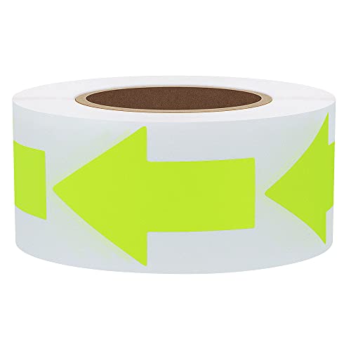 Hylabelest Fluoreszenz-gelbe Pfeilaufkleber, insgesamt 500 Etiketten pro Rolle (fluoreszenzgelb) von HYBSK