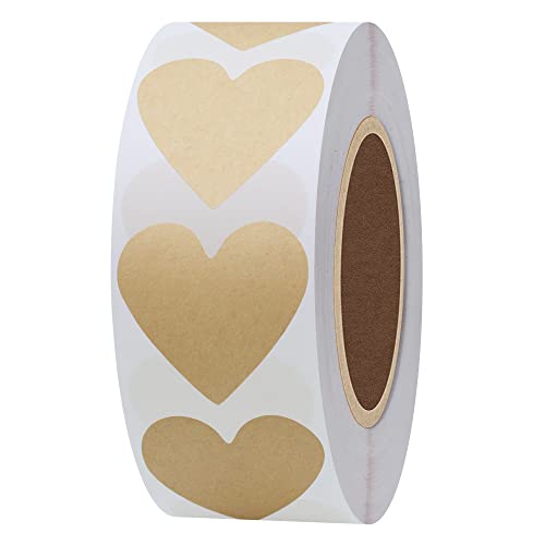 Hylabelest Naturbraune Basteletiketten, 30 mm, Liebe-/Herz-Aufkleber, selbstklebend, 1000 Stück pro Rolle 1 Roll Hylabelest Naturbraune Basteletiketten, 30 mm, Liebe-/Herz-Aufkleber, selbstklebend, 1000 Stück pro Rolle 1 Roll von HYBSK