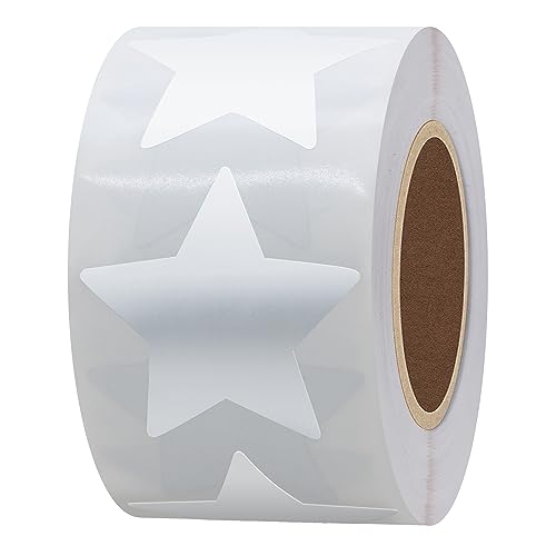 Hylabelest 3,8 cm silberne metallische Folie Sternenform Papieraufkleber Verpackungen Versiegelungen Basteln Hochzeit Gastgeschenk Etiketten 500 Stück pro Rolle 1 Roll von HYBSK