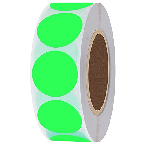 Hylabelest 2,5 cm rund blanko grün fluoreszierend Shooting Target Pasters | Gesamt 1000 Punkte Target selbstklebend Pro Rolle 1 Roll silber von HYBSK