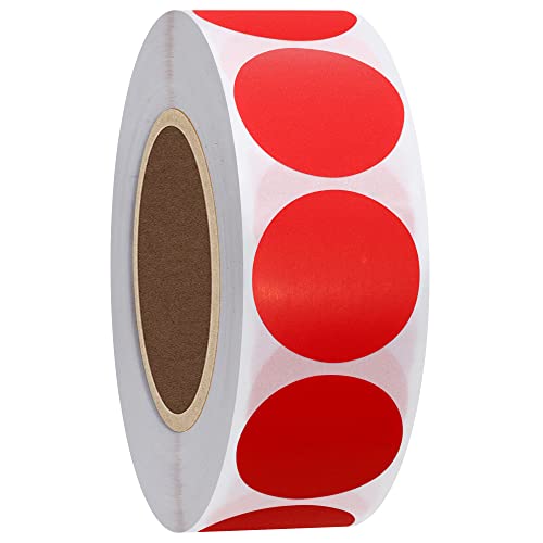 hybsk Farbe Codierung Dot Etiketten 25 mm, rund, natur Papier Aufkleber selbstklebend Label 1.000 Pro Rolle rot von HYBSK