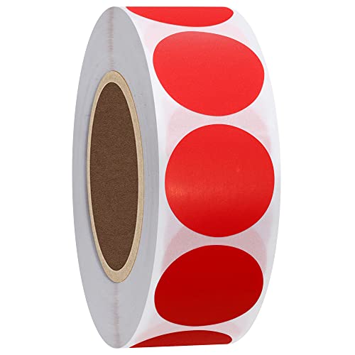 Hylabelest Farbe Codierung Dot Etiketten 25 mm, rund, natur Papier Aufkleber selbstklebend Label 1.000 Pro Rolle rot von HYBSK