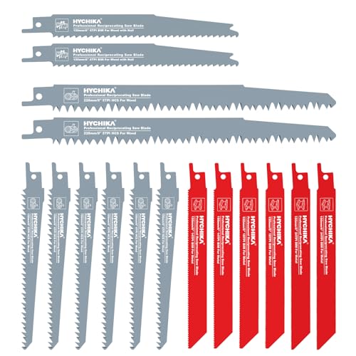 HYCHIKA 16pcs Säbelsägeblätter, 8pcs 150mm Säbelsägeblätter Metall, 8pcs 150-228mm Säbelsägeblätter Holz mit Nägeln, Aufbewahrungsbox, Passend für Alle Säbelsäge HYCHIKA 16pcs Säbelsägeblätter, 8pcs 150mm Säbelsägeblätter Metall, 8pcs 150-228mm Säbelsägeblätter Holz mit Nägeln, Aufbewahrungsbox, Passend für Alle Säbelsäge von HYCHIKA BETTER TOOLS FOR BETTER LIFE