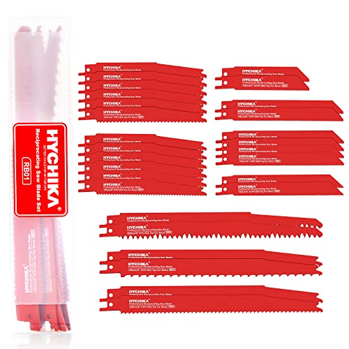 HYCHIKA Säbelsägeblätter Set, 32PCS Sägeblätter Säbelsäge Holz, zum Schneiden von Metall und Holz mit Organizer Koffer HYCHIKA Säbelsägeblätter Set, 32PCS Sägeblätter Säbelsäge Holz, zum Schneiden von Metall und Holz mit Organizer Koffer von HYCHIKA BETTER TOOLS FOR BETTER LIFE