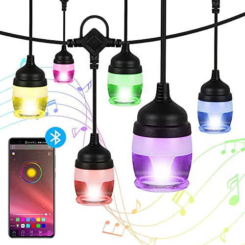 Lichterkette LED Außen, Lichterketten IP65 14m 16 Kristall Kugeln RGB+Warmweiß mit Bluetooth-Steuerung, 256 Modi, Außenleuchten DIY Deko Farbwechse für Innen und Außen Garten Hochzeiten Party Lichterkette LED Außen, Lichterketten IP65 14m 16 Kristall Kugeln RGB+Warmweiß mit Bluetooth-Steuerung, 256 Modi, Außenleuchten DIY Deko Farbwechse für Innen und Außen Garten Hochzeiten Party von HYDONG