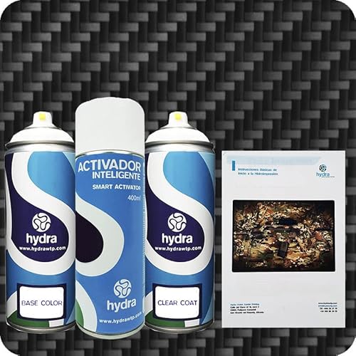 STARTER Wassertransferdruck Set Hydro Dipping Kit: Aktivator 400 ml + Hintergrundfarbe + Lack + Grundlegende Bedienungsanleitung + Wassertransferdruck Folie Breite: 100cm. Länge: 400cm (HFC-103) von HYDRA WATER TRANSFER PRINTING