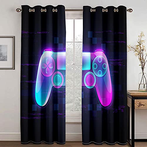 HYFBH Gaming-Verdunkelungsvorhang, Gamer, Teenager, Jungen, Schlafzimmer, Kinderspiel, Fenstervorhang, Wohnzimmer, wärmeisolierende Vorhänge, Vorhänge BxH/2x150x300cm gardinen kinderzimmer HYFBH Gaming-Verdunkelungsvorhang, Gamer, Teenager, Jungen, Schlafzimmer, Kinderspiel, Fenstervorhang, Wohnzimmer, wärmeisolierende Vorhänge, Vorhänge BxH/2x150x300cm gardinen kinderzimmer von HYFBH