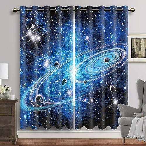 HYFBH Lila Galaxie-Fenstervorhänge, Weltraum-Planet, Ösen-Verdunklungsvorhang, Universum, Sterne, Vorhänge für Schlafzimmer, Sternenwald-Vorhänge BxH/2x140x230cm gardinen Blickdicht HYFBH Lila Galaxie-Fenstervorhänge, Weltraum-Planet, Ösen-Verdunklungsvorhang, Universum, Sterne, Vorhänge für Schlafzimmer, Sternenwald-Vorhänge BxH/2x140x230cm gardinen Blickdicht von HYFBH