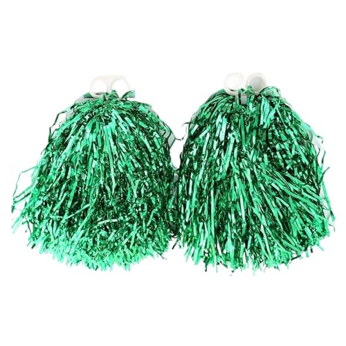 HYFEUOKF Cheerleader Bommel 1 Paar Kostüm Wettbewerb Blume Cheerleader Pompons Cheerleading Jubeln Ball Club Sport Zubehör Tanz Party Dekorateur for Cheerleader(Green Double Hole) von HYFEUOKF