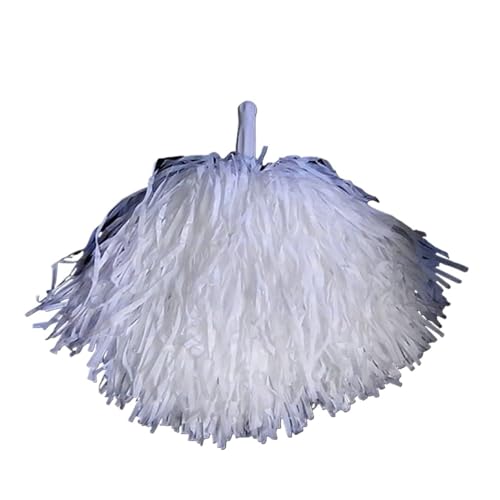 HYFEUOKF Cheerleader Bommel 1 Pair Concert Competition Flower Fancy Dance Party Decorator Cheerleader Pompoms Cheerleading Cheering Ball Club Sport Supplies for Cheerleader(WhiteHandle) von HYFEUOKF