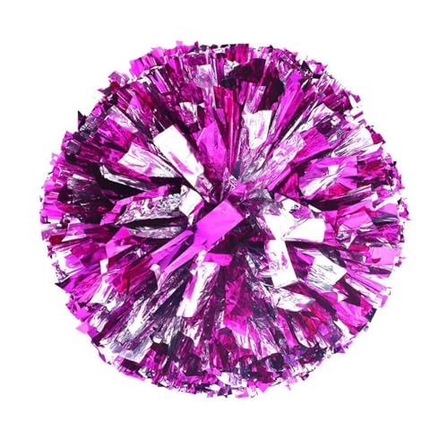 HYFEUOKF Cheerleader Bommel 10 Stück Cheerleader-Pompons, Cheerleading-Pompoms, Griffstil, Teamsport, Pompom, Mädchen, Spiel, großes Spiel, jubelnde Hand, Blume for Cheerleader(10PCS Purple Silver) HYFEUOKF Cheerleader Bommel 10 Stück Cheerleader-Pompons, Cheerleading-Pompoms, Griffstil, Teamsport, Pompom, Mädchen, Spiel, großes Spiel, jubelnde Hand, Blume for Cheerleader(10PCS Purple Silver) von HYFEUOKF