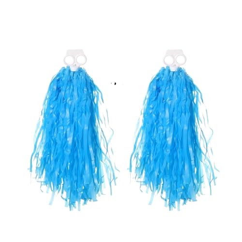 HYFEUOKF Cheerleader Bommel 14 Stück Kunststoff-Cheerleader-Pom-Pom-Mädchen-Cheer-Retanking-Requisiten, Cheerleading-Pompon-Kunststoff-Handblumen for Cheerleader(Blue,20g) von HYFEUOKF
