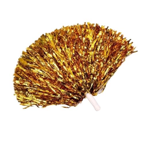 HYFEUOKF Cheerleader Bommel 2 Stück Cheerleading Cheerleader Pompon Ball Jubel Tanz Pom Pom Aerobic Sport for Cheerleader(Gold,20g) von HYFEUOKF