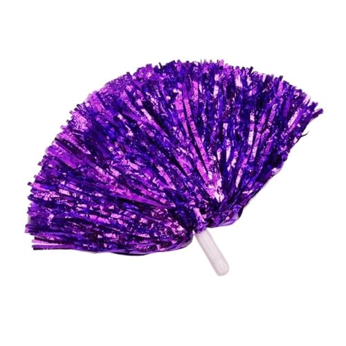 HYFEUOKF Cheerleader Bommel 2 Stück Cheerleading Cheerleader Pompon Ball Jubel Tanz Pom Pom Aerobic Sport for Cheerleader(Purple,20g) von HYFEUOKF