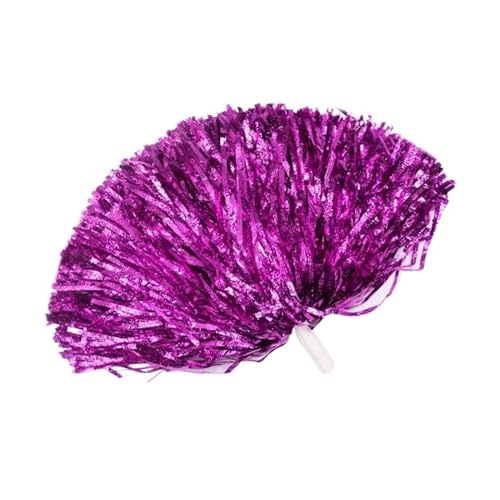 HYFEUOKF Cheerleader Bommel 2 Stück Metallic Streamer Pompons Cheerleading Cheerleader Pompom Cheering Dance for Cheerleader(Hot pink) von HYFEUOKF