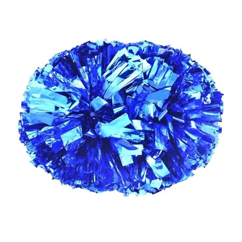 HYFEUOKF Cheerleader Bommel 2 Stück PET Cheerleader Pom Pom Girl Cheering Dance Decorator Cheerleading Pompon Pompons Baton Hhandle for Cheerleader(Blue,80g) von HYFEUOKF