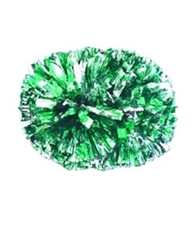 HYFEUOKF Cheerleader Bommel 2 Stück PET Cheerleader Pom Pom Girl Cheering Dance Decorator Cheerleading Pompon Pompons Baton Hhandle for Cheerleader(Green add Silver,80g) von HYFEUOKF