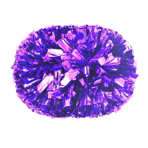 HYFEUOKF Cheerleader Bommel 2 Stück PET Cheerleader Pom Pom Girl Cheering Dance Decorator Cheerleading Pompon Pompons Baton Hhandle for Cheerleader(Purple,100g) von HYFEUOKF