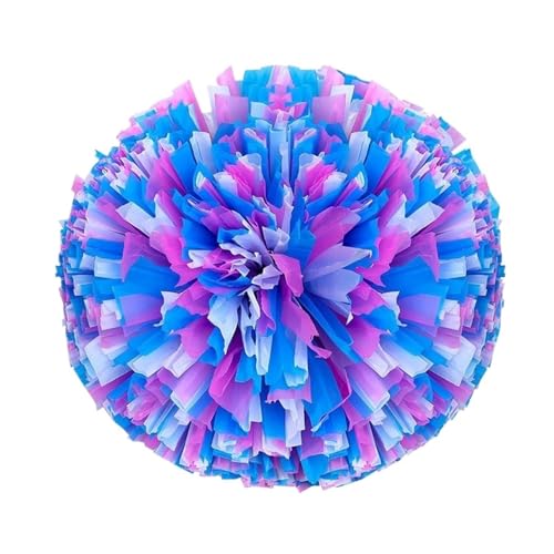 HYFEUOKF Cheerleader Bommel 2 Stück Pompons Cheerleading Cheering Flower Ball gelten for Tanzsport, Spielbedarf und Gesangskonzert for Cheerleader(Pink-Blue) von HYFEUOKF