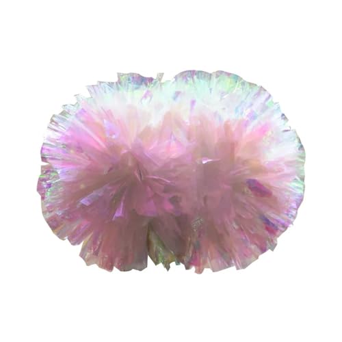 HYFEUOKF Cheerleader Bommel 2 Stück farbechte Regenbogen-Cheerleader-Pompons. Bunte Cheerleading-Pompons, Cheer-Pom-Handblume for Cheerleader(32cm) von HYFEUOKF