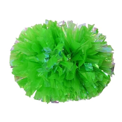 HYFEUOKF Cheerleader Bommel 2-teilige Regenbogen-Kunststoff-Cheerleader-Cheer-Retanking-Requisiten, Cheerleading-Pompon, Pompoms, Baton-Handgriff for Cheerleader(Green,32cm) von HYFEUOKF