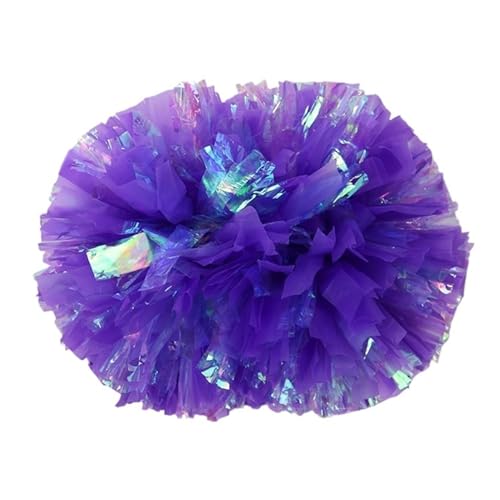 HYFEUOKF Cheerleader Bommel 22PCS Regenbogen Kunststoff Cheerleader Pom Pom Mädchen Cheer Tanken Requisiten Cheerleading Pompon Baton Hhandle Nicht Verblassen for Cheerleader(Dark Purple,32cm) von HYFEUOKF