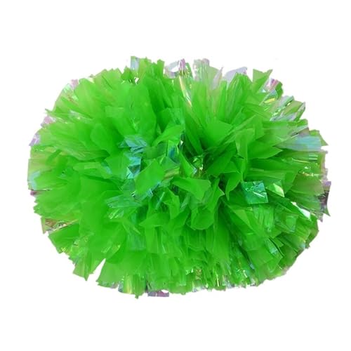 HYFEUOKF Cheerleader Bommel 22PCS Regenbogen Kunststoff Cheerleader Pom Pom Mädchen Cheer Tanken Requisiten Cheerleading Pompon Baton Hhandle Nicht Verblassen for Cheerleader(Green,28cm) von HYFEUOKF