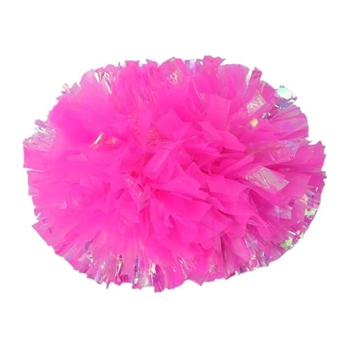 HYFEUOKF Cheerleader Bommel 22PCS Regenbogen Kunststoff Cheerleader Pom Pom Mädchen Cheer Tanken Requisiten Cheerleading Pompon Baton Hhandle Nicht Verblassen for Cheerleader(Hot pink,28cm) von HYFEUOKF