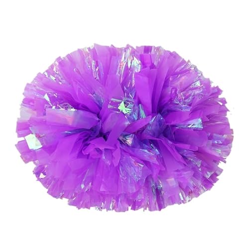 HYFEUOKF Cheerleader Bommel 22PCS Regenbogen Kunststoff Cheerleader Pom Pom Mädchen Cheer Tanken Requisiten Cheerleading Pompon Baton Hhandle Nicht Verblassen for Cheerleader(Light Purple,36cm) von HYFEUOKF