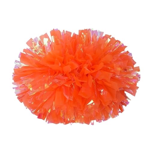HYFEUOKF Cheerleader Bommel 22PCS Regenbogen Kunststoff Cheerleader Pom Pom Mädchen Cheer Tanken Requisiten Cheerleading Pompon Baton Hhandle Nicht Verblassen for Cheerleader(Orang red,36cm) von HYFEUOKF