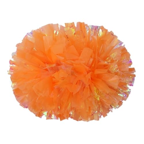 HYFEUOKF Cheerleader Bommel 22PCS Regenbogen Kunststoff Cheerleader Pom Pom Mädchen Cheer Tanken Requisiten Cheerleading Pompon Baton Hhandle Nicht Verblassen for Cheerleader(Orange Yellow,32cm) von HYFEUOKF
