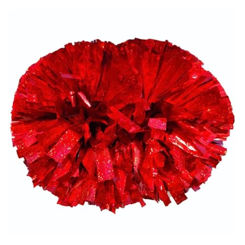 HYFEUOKF Cheerleader Bommel 2PCS Kunststoffgriff Metallic Streamer Pompoms Cheerleading Jubeln Pom Pom Ball Jubeln Dance Decorator Club Sport for Cheerleader(A4) von HYFEUOKF