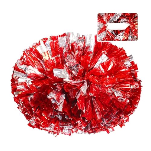 HYFEUOKF Cheerleader Bommel 2PCS Spiel Cheerleader Cheerleading Pom Poms Cheer Pom Majorettes Hand Blume Aerobic Bälle for Cheerleader(Red) von HYFEUOKF