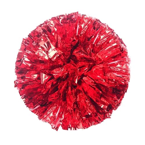 HYFEUOKF Cheerleader Bommel 2Pcs 30CM Kunststoff Doppel Loch Griff Cheerleader Pom Poms Metallic Streamer Club Sport Liefert Dance Party Club dekorateur for Cheerleader(A4) von HYFEUOKF