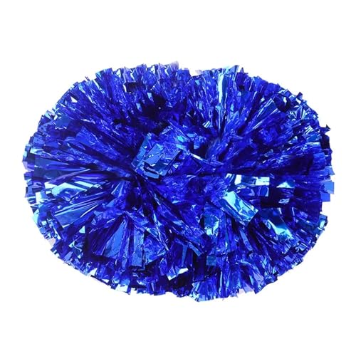 HYFEUOKF Cheerleader Bommel 6 Stück Griffstil Teamsport Pompom Cheerleading Big Match Pom Club Tanz Requisiten Blumenstrauß Spiel Jubeln Dekorateur Blume for Cheerleader(Blue,35CM) von HYFEUOKF