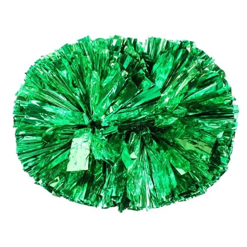 HYFEUOKF Cheerleader Bommel 6 Stück Griffstil Teamsport Pompom Cheerleading Big Match Pom Club Tanz Requisiten Blumenstrauß Spiel Jubeln Dekorateur Blume for Cheerleader(Green,30CM) von HYFEUOKF