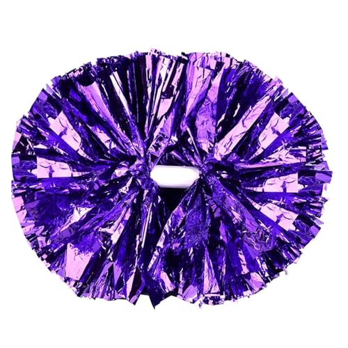 HYFEUOKF Cheerleader Bommel 6 Stück Griffstil Teamsport Pompom Cheerleading Big Match Pom Club Tanz Requisiten Blumenstrauß Spiel Jubeln Dekorateur Blume for Cheerleader(Purple,30CM) von HYFEUOKF