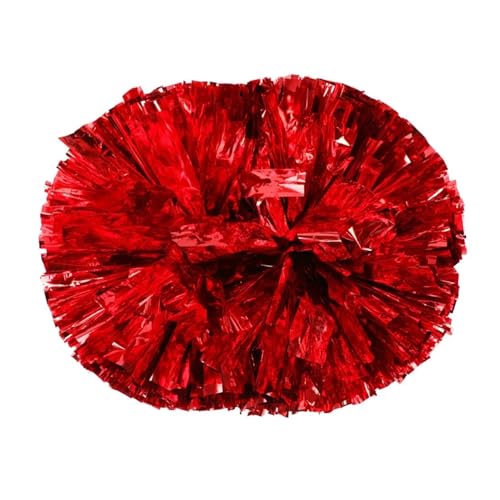 HYFEUOKF Cheerleader Bommel 6 Stück Griffstil Teamsport Pompom Cheerleading Big Match Pom Club Tanz Requisiten Blumenstrauß Spiel Jubeln Dekorateur Blume for Cheerleader(Red,38CM) von HYFEUOKF