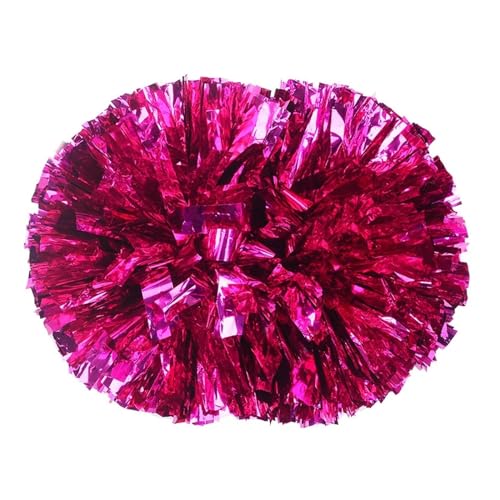 HYFEUOKF Cheerleader Bommel 6 Stück Griffstil Teamsport Pompom Cheerleading Big Match Pom Club Tanz Requisiten Blumenstrauß Spiel Jubeln Dekorateur Blume for Cheerleader(Rose,38CM) von HYFEUOKF