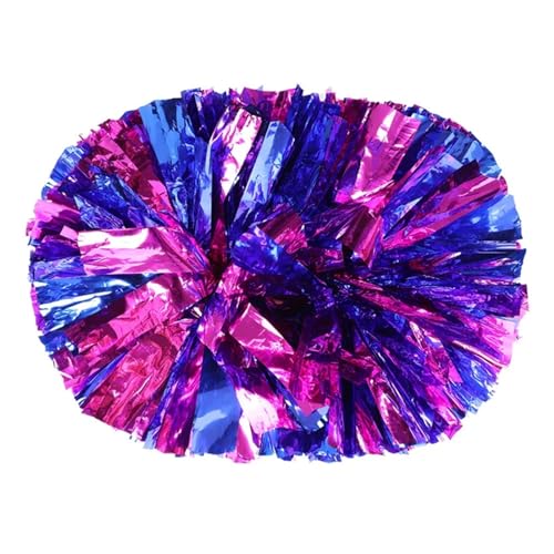 HYFEUOKF Cheerleader Bommel 6 Stück Griffstil Teamsport Pompom Cheerleading Big Match Pom Club Tanz Requisiten Blumenstrauß Spiel Jubeln Dekorateur Blume for Cheerleader(Rose Mixed Blue,30CM) von HYFEUOKF