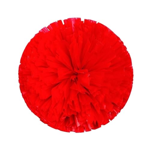 HYFEUOKF Cheerleader Bommel Ausgefallene Cheerleader-Pompons mit Doppellochgriff, Tanzparty-Dekorateur, Cheerleading-Jubelball, Sportzubehör for Cheerleader(Red) von HYFEUOKF